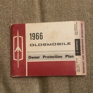 1966 Oldsmobile Owner Protection Plan Booklet Protect-O-Plate Warranty Service